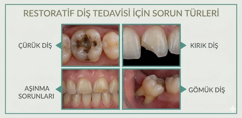 restoratif diş tedavisi gerektiren diş sorunları